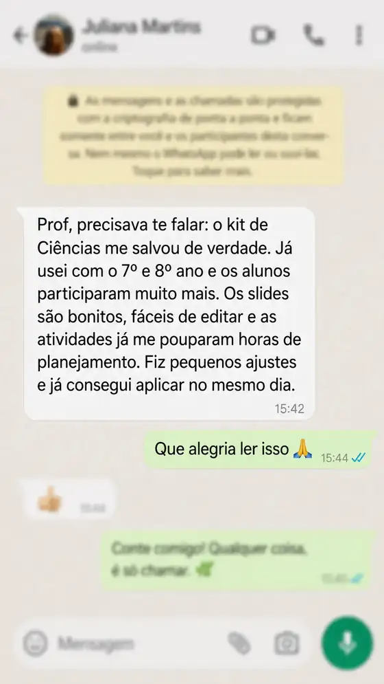 Depoimento de professora sobre o kit
