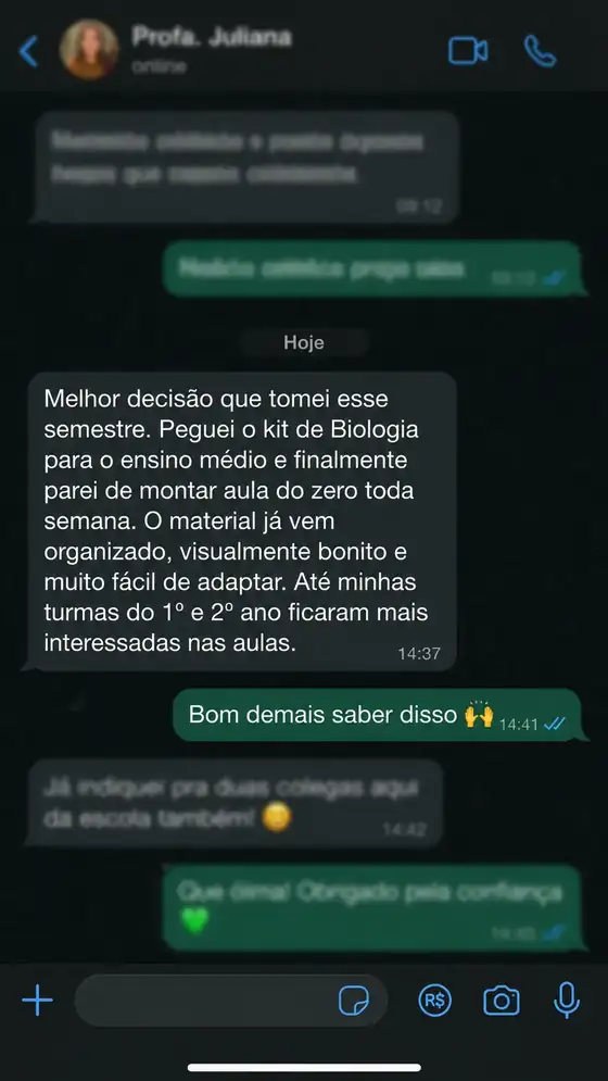Depoimento de professora sobre o kit