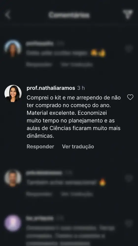 Depoimento de professora sobre o kit